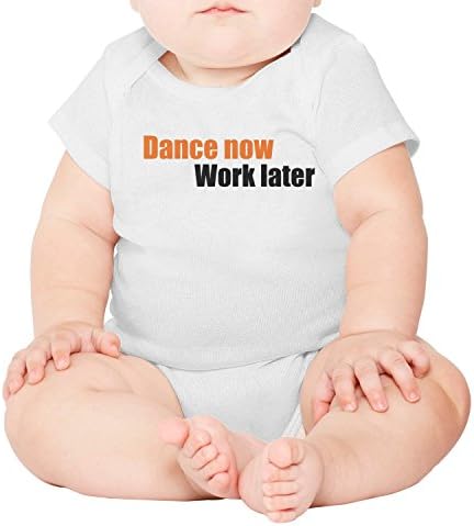 lsawdas Dance Now Work Later Unisex Baby Cotton Short Sleeve Toddler Clothes Baby Onesies