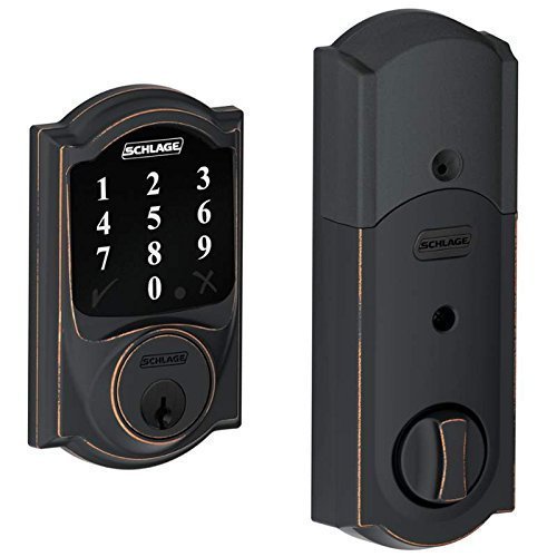 Schlage Connect Camelot Touchscreen Deadbolt Z-wave Technology Extra Key BE468-2