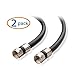 Cable Matters 2-Pack RG6 Coaxial Cable - 25ft, [CL2 Rated for in-Wall Use](CM) Quad Shield Coaxial Cable, RG6 Coax Cord for TV, Digital Router, Satellite Receiver and More, Black