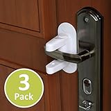 Outsmart Child Proof Door Lever Lock [3 Pack] - 3M Adhesive Child Safety Baby Proofing Door Handle Lock, Anti Lock-Out Design for Bathroom/Bedroom/French Door - BabeCare Idea