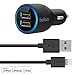Belkin Apple Certified 2-Port Car Charger with 4-Foot Lightning to USB Cable (2.1 Amp / 10 Watt per Port)