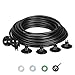 Standard 3/16-Inch，26-FT Flexible Aquarium Airline Tubing/Hose with 6-PCS Suction Cups Airline Tube Clips/Holders for Aquarium air pump(Black)