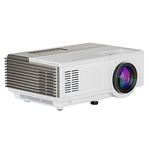 Portable LCD LED Projector Support HD 1080P Mini Home Video Projectors 2800 Lumen Multimedia HDMI Audio USB,Compatible with TV Stick DVD Laptop PC Xbox 360 Wii Playstation, Built-in Speakers