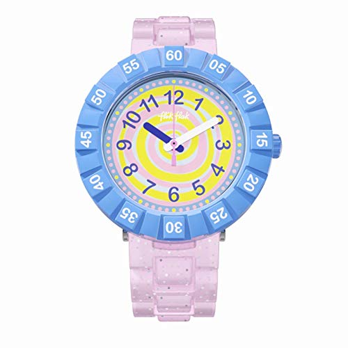 Flik Flak Swirly Candy Blue Pink Resin Kids' Watch FCSP045