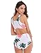 Blooming Jelly Women's Coconut Tree Print High Waist Bikini Set Bathing Suit , Size X-Large Multicoloured
