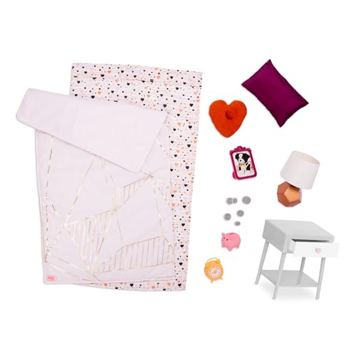 Our Generation Doll Bedding Set, Goodnight Glow Bedroom Accessory, Deluxe