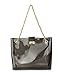 Multifunction Clear Chain Tote with Turn Lock Womens Shoulder Handbag (Smoke Gray)