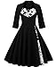 Tempt Me Women's Vintage Half Sleeve Classic A-line Pleated Cocktail Party Dress