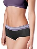 Intimate Portal Lite Absorbent Menstrual Period Underwear Incontinence Briefs 3-Pk Black Gray Purple Large