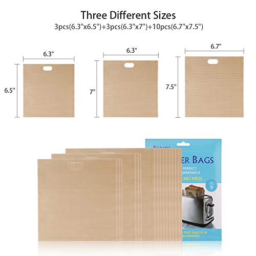 6 Pack+Toaster+Bags+Non+Stick+Resistant