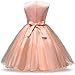 NNJXD Girl Flower Sequin Princess Tutu Tulle Baby Party Dress Size (160) 7-8 Years Pink
