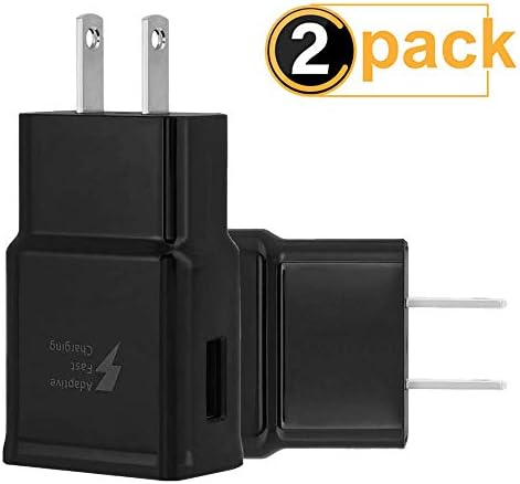 Adaptive Fast Charging Wall Charger Adapter Compatible Samsung Galaxy S6 S7 S8 S9 / Edge/Plus/Active, Note 5,Note 8, Note 9, EP-TA20JBE Quick Charge Charger (Black)