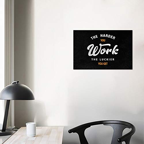 Entrepreneur-Inspirational-Canvas-Print-Wall-Art-Modern-The-Harder-You-Work-The-Lucker-You-Get-Picture-Prints-on-Motivational-Quote-Posters-Easy-to-Hang-for-Office-Home-Decor-12Hx18W