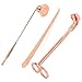 DANGSHAN 3 in 1 Candle Accessory Set - Candle Wick Trimmer, Candle Wick Cutter, Candle Snuffer Extinguisher, Candle Wick Dipper with Gift Package for Candle Lovers (Rose Gold)