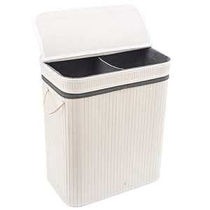 EZOWare Cesto para la Colada de Bambú Plegable Cesto para Ropa Sucia