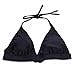 FITTOO Womens Sexy Padded V-Neck Triangle Bikini Top Push up Lace-up Classic Retro Swimsuit Black S