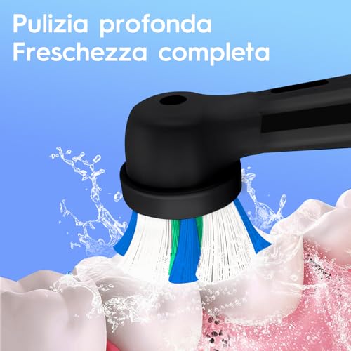 8 Pack Replacement Brush Heads Compatible with Oral B iO 2/3/4/5/6/7/8/9/10 Series Electric Toothbrushes, Gentle Plaque Removal, Black/White