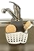 Casabella Sink Sider Faucet Caddy Sponge Holder,White & Grey