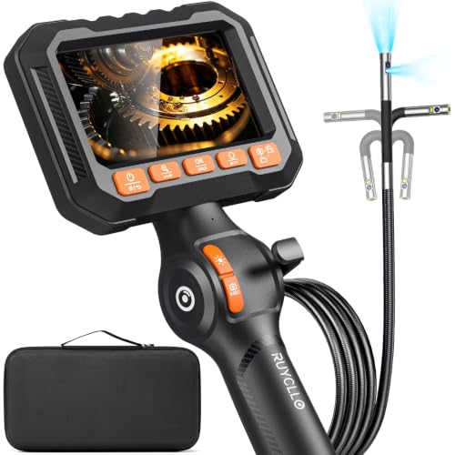 Ruycllo Dual Lens Industrial Endoscope Camera with Light