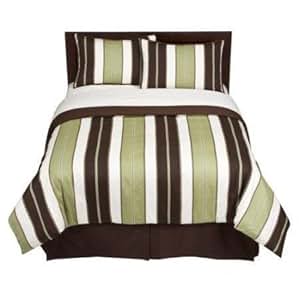 Amazon.com: Home Green Stripe Comforter Set - Cal King