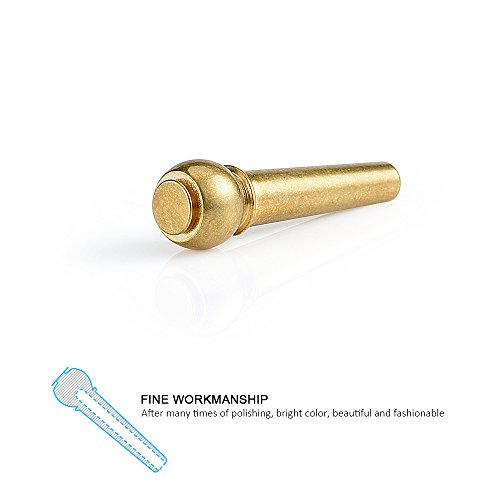 IRICH 6Pcs Guitar Bridge Pins, Brass Endpin with Guitar Bridge Endpin, 1Pcs Replacement Parts for Guitar