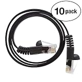 InstallerParts (10 Pack) Ethernet Cable CAT6 Cable Flat 7 FT - Black - Professional Series - 10Gigabit/Sec Network/High Speed Internet Cable, 550MHZ