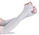 UV Protection Cooler Arm Cooling Sleeves Compression Fit Hand Cover Arm sunscreen (Gray, Adults)