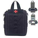 WindCar First Aid Pouch Tactical Molle Medical Kit Pouch Emergency Survival EMT Bag with Carry Handle for Camping Hunting Hiking Wilderness Car Home Office Sports