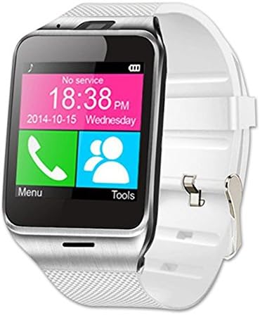 Smart Watch Phone YOOME Aplus GV18 Unlocked Quad-band Smartphone Wristwatch Support NFC GSM SIM Card SD Card Camera Pedometer for Android Samsung S4/S5/S6/S7 HTC Sony LG and iPhone (White)