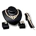 DDLBiz Women Gold Color Wedding Party Rhinestone Necklace Bracelet Ring Earrings Set