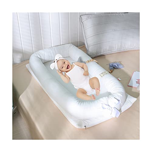 Loevin Portable Baby Lounger for Newborn, Baby Play Mat & Infant Gym Center,Diaper Changing Pads for Babies Boys & Girls 0-12 Months Adjustable Size (White)