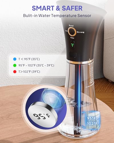 KAUGIC Upgraded Ear Wax Removal with One-Piece Waste Tank, Safe Ear Cleaner with Smart Water Temperature Sensor, Effective Ear Irrigation Kit with 4 Pressure Levels & USB-C Cable, IPX7