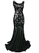 Vijiv Womens 1920s Sequin Mermaid Long Evening Formal Dress for Gatsby Party