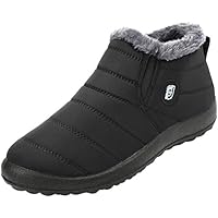 JOINFREE Snow Footwear Warm Waterproof Boots with Fully Fur Lining for Women Black 9.5 M