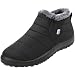 FEETCITY Snow Boots for Women, Unisex Winter Outdoor Slip On Ankle Snow Booties with Cotton Lined Black Women 7.5 B(M) US primary