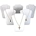 FindingKing 6 White Leather Chain Necklace Easel Jewelry Displays