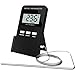 iCooker Meat Thermometer [Stainless Steel Probe] Professional Digital Cooking Thermometer for Food, BBQ / Barbeque Grill, Kitchen & Oven Smoker - Best Instant Reader [LCD Digital Timer] Pack Of 1