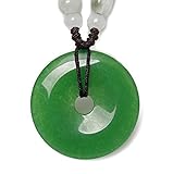 Antiquity Sian Art Natural Jade Pendant Necklace Lucky Protection Powers Amulet (light Green)