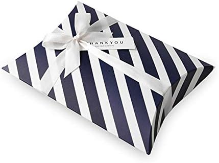 OPUSS Striped Packaging Boxes,Pillow Candy Box Gift Box Striped Paper Gift Box for Wedding Party Favor[50pcs/Set]