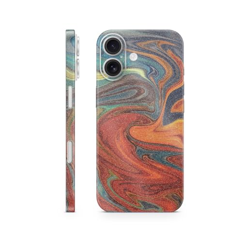 Glossy Glitter Phone Skin Compatible with Apple iPhone 17 - Lava Water - Premiu…