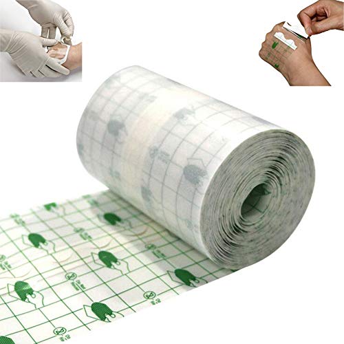 Ewinodon Transparent Stretch Adhesive Bandage Waterproof Bandage Roll Transparent Film Dressing Second Skin (3.9inch*32foot)