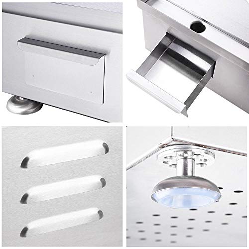 WeChef 2500W 24" Commercial Electric Countertop Griddle Flat Top Grill Hot Plate Stainless Steel Adjustable Temp - Thumbnail 6
