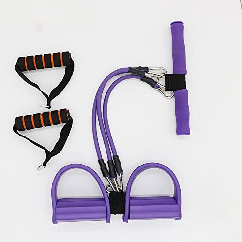 Tofreedomwind 52x26cm 3 Tubes Multifunction Natural Latex Foot Pedal Elastic Pull Rope Fitness Equipment Bodybuilding Expander for Abdomen/Waist/Arm/Leg Stretching Slimming Training