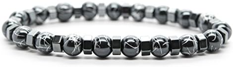 Orti Jewelry Wrist Beads Semiprecious Stone Bracelet - Real Hematite Gemstones - for Chakra Healing and Balancing, fits Men and Women 7 inch - Adds Boho Charm to Any Outfit, by