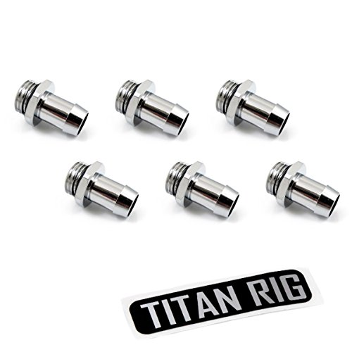 XSPC G1/4 To 3/8 Barb Fittings For Soft Tubing - Black Chrome (4-Pack)