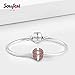 SOUFEEL January Birthstone Charm Dark Red Swarovski Crystal 925 Sterling Silver Charms Fit European Bracelet