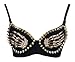Charmian Women's B Cup Goth Punk Metallic Rivets Skeleton Clubwear Party Bra Top