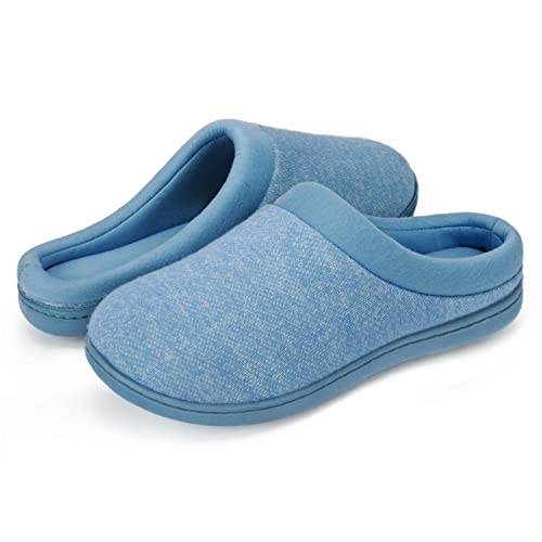 HomeTop Women's Comfort Slip On Memory Foam Slippers French Terry Lining House Slippers w