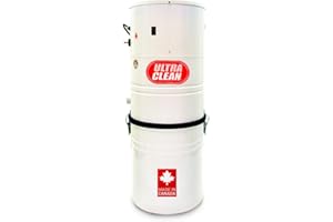 ULTRA CLEAN LOGO Ultra Clean SC100 Heavy Duty Powerful Central Vacuum System 655 AW All Steel Construction for up to 5,000 sq.ft. Homes – Made in Canada White