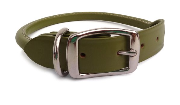 green leather collar